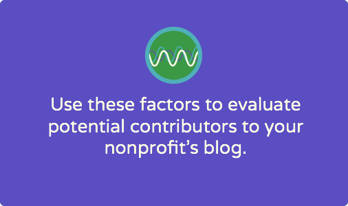 Evaluating potential nonprofit blog contributors